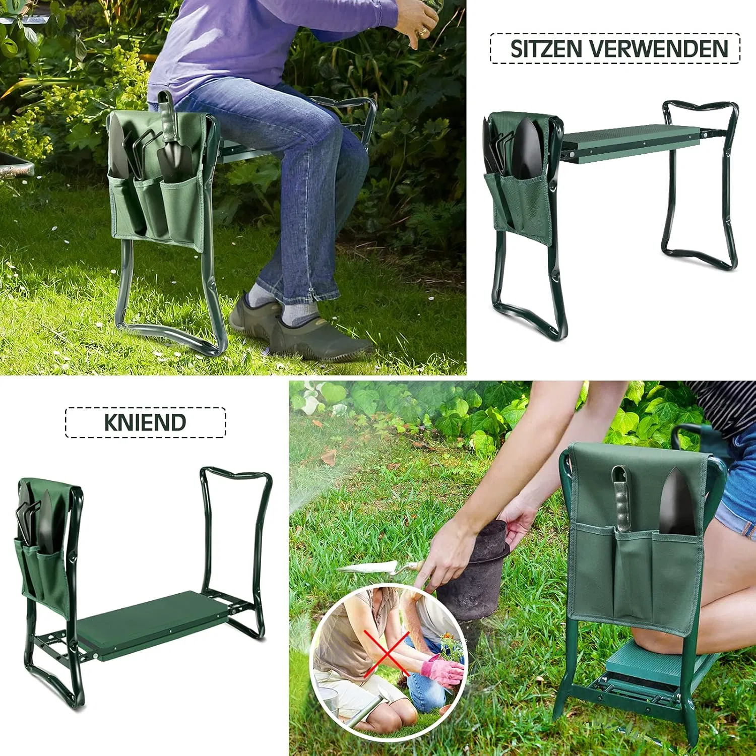 Cheap Price OEM Portable Garden Stool Garden Kneeling Mats with EVA Foam Cushion