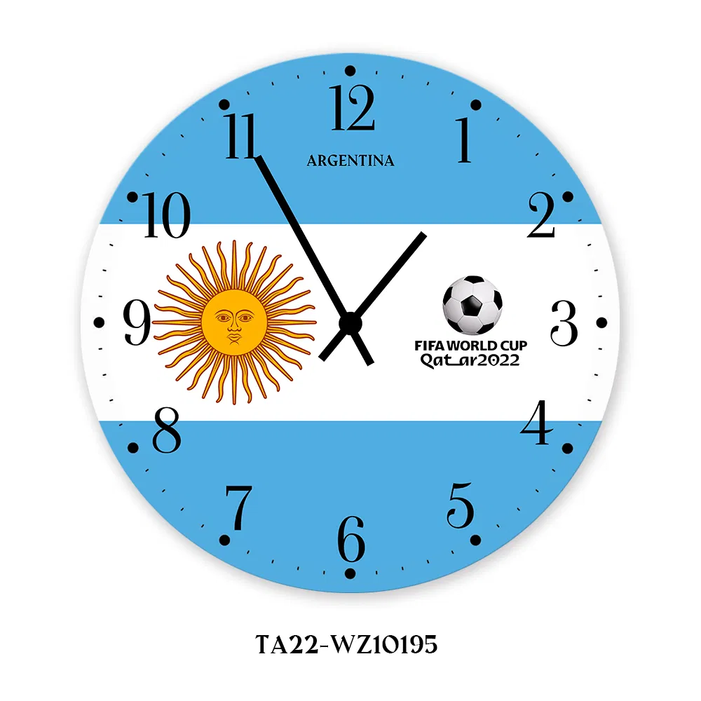 World Cup Nordic Style Light Luxury Glass Wall Clock for Bedroom