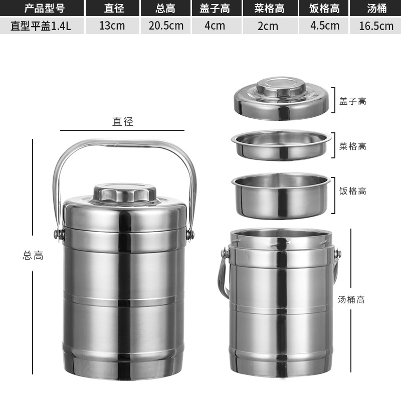 Stainless Steel Layers Warmmer Insulation Portable Lunch Box