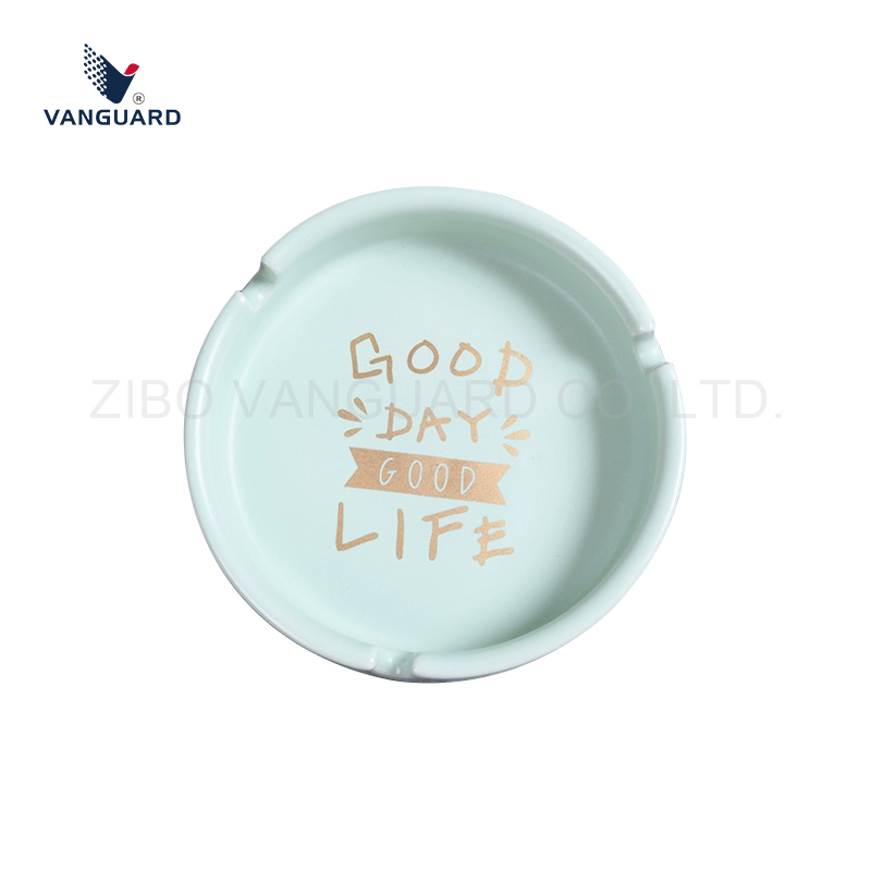 Modern Creative Logo Design Ashtray Custom Color Tabletop Ashtray Ceramic Round Shape Ashtray for Daily Use