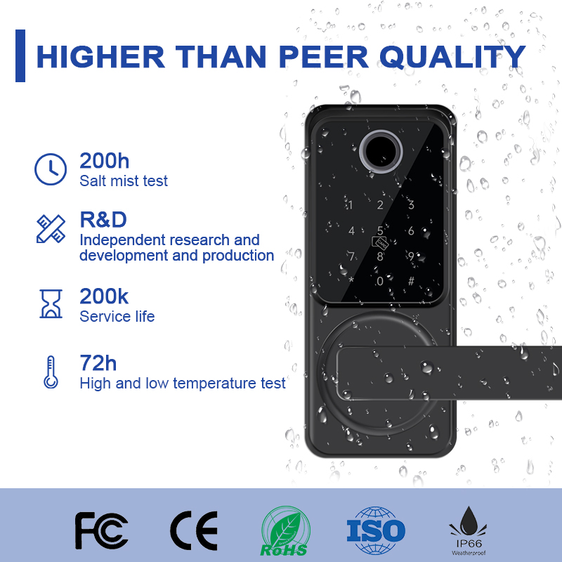 Camakt Tuya Bluetooth Smart Handle Secure Digital Door Lock for Wooden Door Cerradura Inteligente Para Puerta Smart Lock