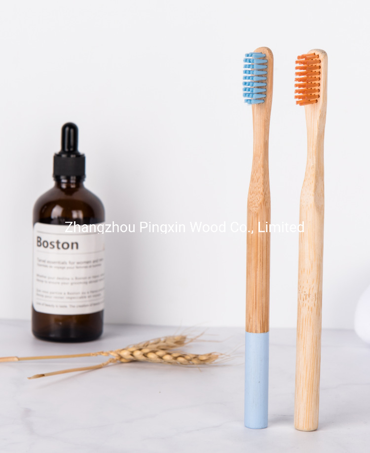 Disposable Bamboo Toothbrush with Round Bamboo Handled