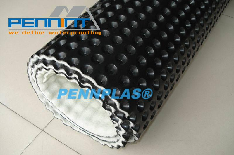 8mm/10mm/12mm Height Fleece-Backed Dimple Drainage Board for Earthworks