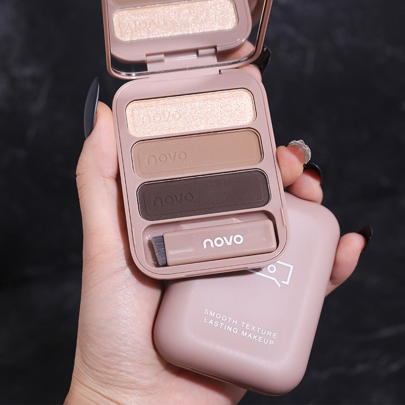 Novo Women′ S Waterproof Long-Lasting Non-Marking Shadow Three-Color Eyebrow Powder