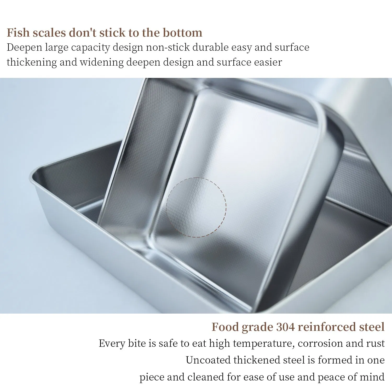 304 Stainless Steel Thickened Non-Stick Baking Sheet Tiramisu Plate