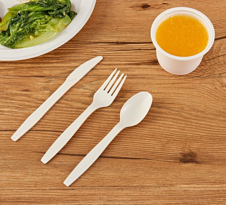 Wholesale Biodegradable Dinnerware Kit Disposable Cutlery Forks and Spoons Eco Friendly Utensils