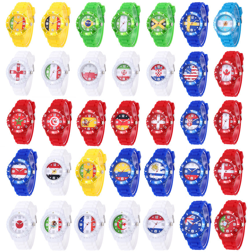 Promotional Gift World Cup Soccer 2026 Watches with Different Flag