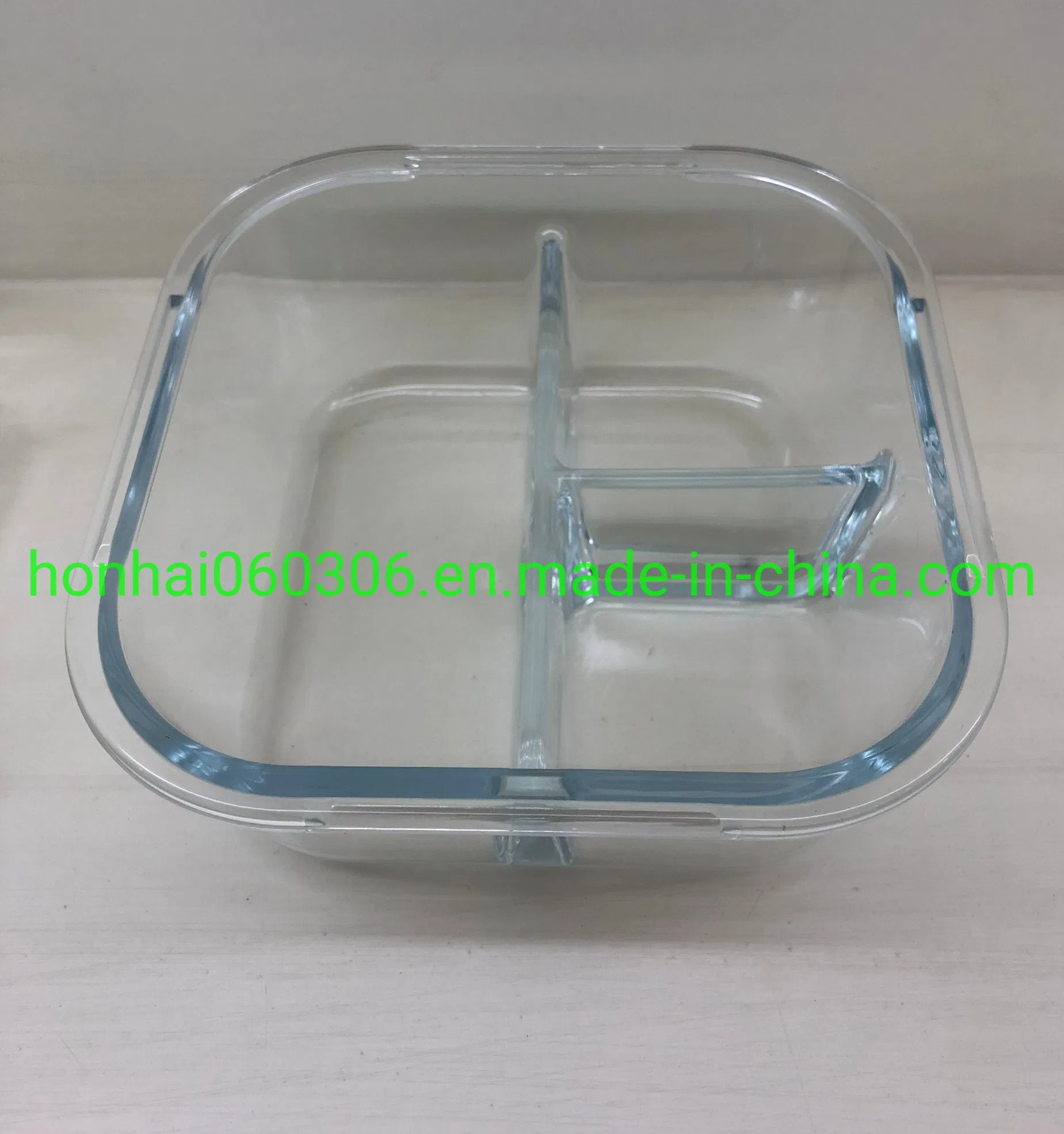 Smart Seal Leakproof Glass Rectangle Food Storage Container with Wood Lids