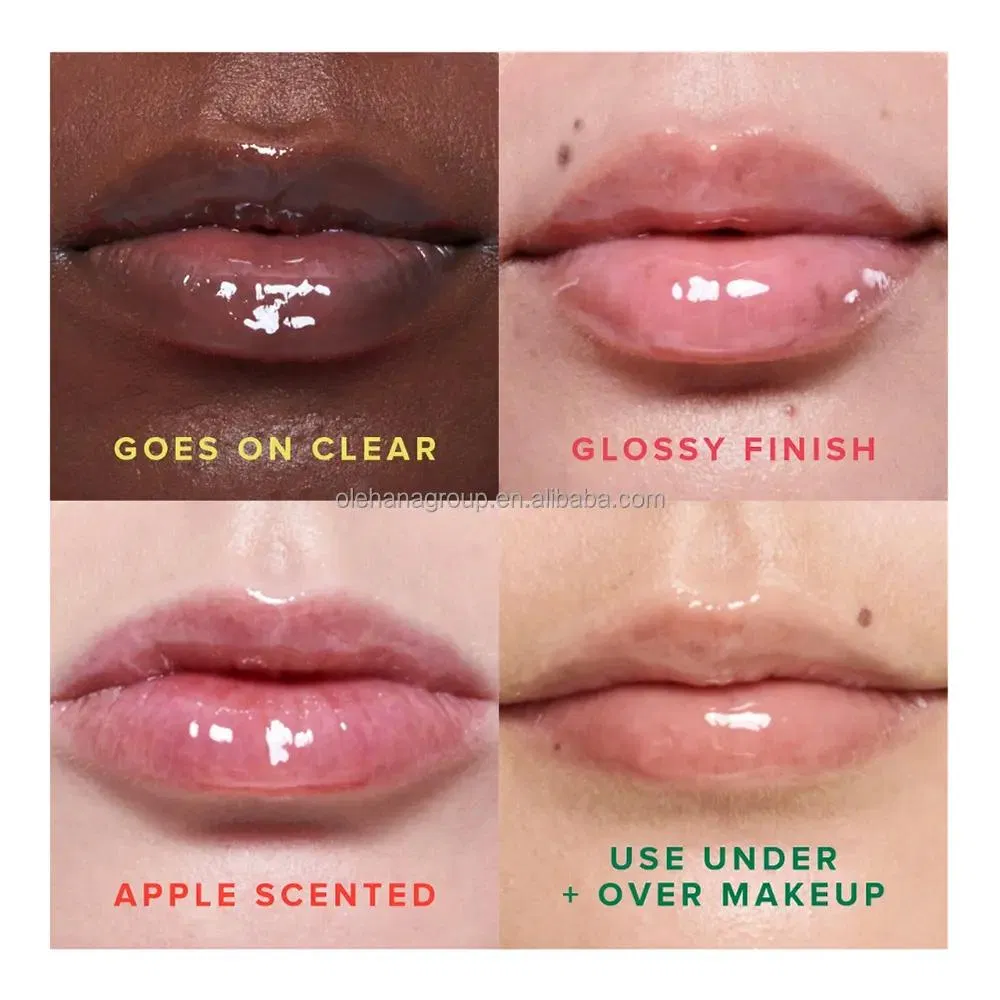 Private Label 100% Natural Organic Lightweight Apple Lip Smoothie Vitamin C Peptide Hydrate Glossy All Day Moisturize Lip Balm