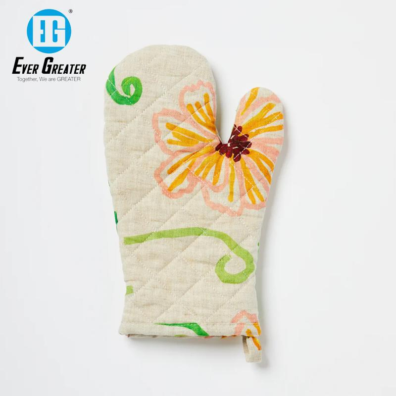 Custom Print Oven Mitts Premium Cotton Heat Resistant Oven Mitts for Kitchen Protection