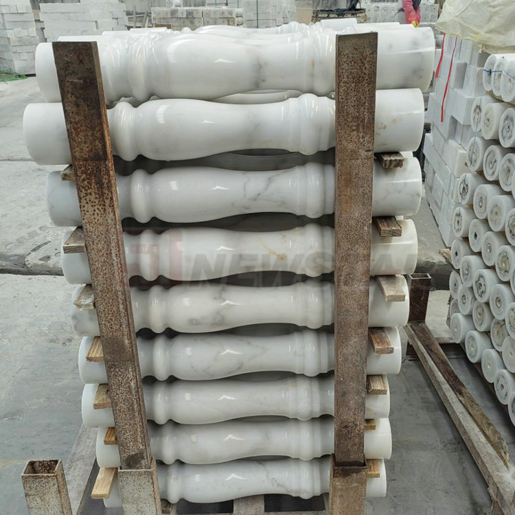 Solid Natural Stone Wholesale Marble Baluster Handrail Price White Marble Handrail