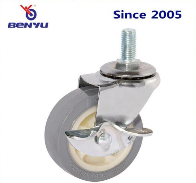 Benyu Caster Wheel 1.5" 2" 2.5" 3" No Bearing with Brake/Top Plate/Swivel