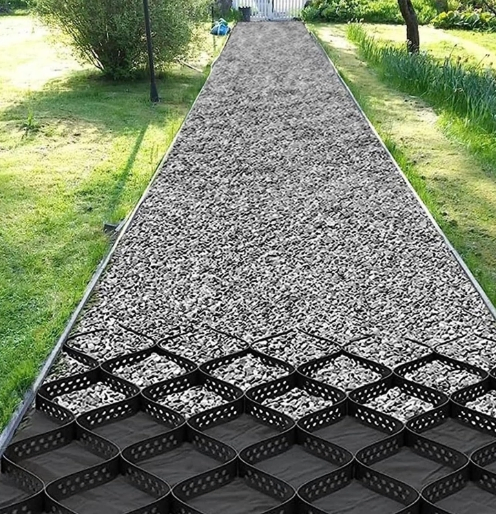 Geocell for Driveway Smooth Geocell Mat and Geogrid 100mm/150mm/200mm Cell Depth: 50mm, 100mm, 150mm, 200mm, 250mm