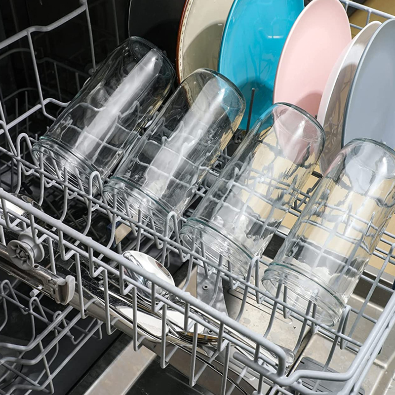 Hot Sale 24oz Clear Beer Beverage Cold Drinking Glass Cups with Lid and Straw