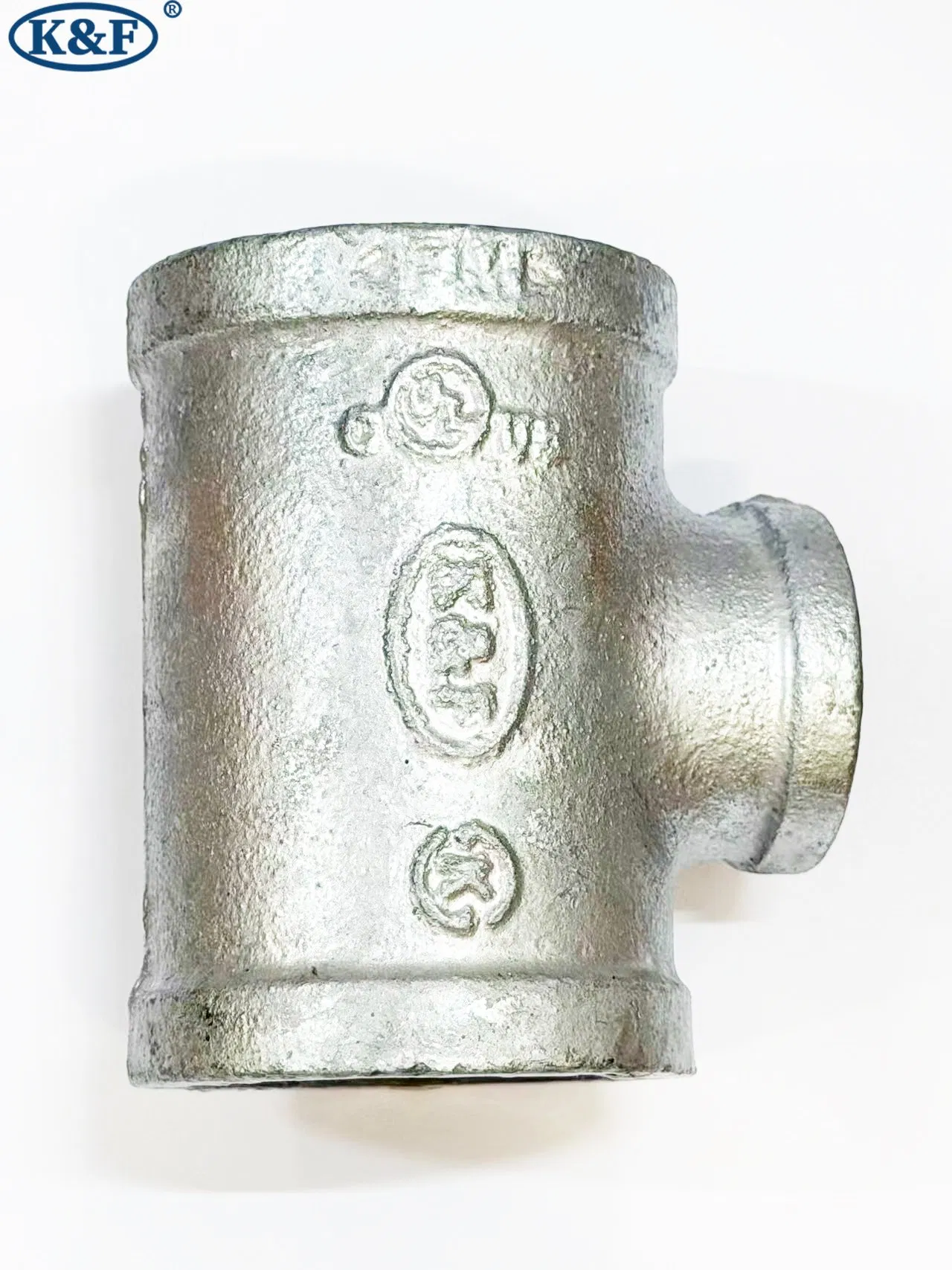 Kanaifu FM UL Malleable Iron Galvanized Pipe Fittings Reducing Tee for Water