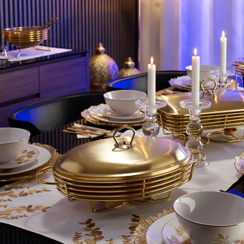 Chafing Dish Food Warmer Serving Set Buffet Set Chauffe Plat Buffet Dish