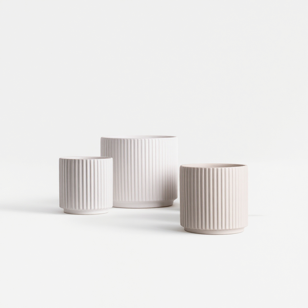 Горшок керамический белый для комнатных растений