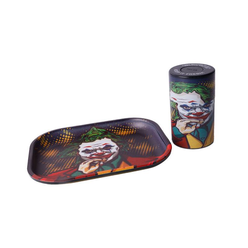 7 in 1 Smoking Set with LED Ashtray Rolling Tray Metal Grinder Roller Jar Smoking Kit Accessories