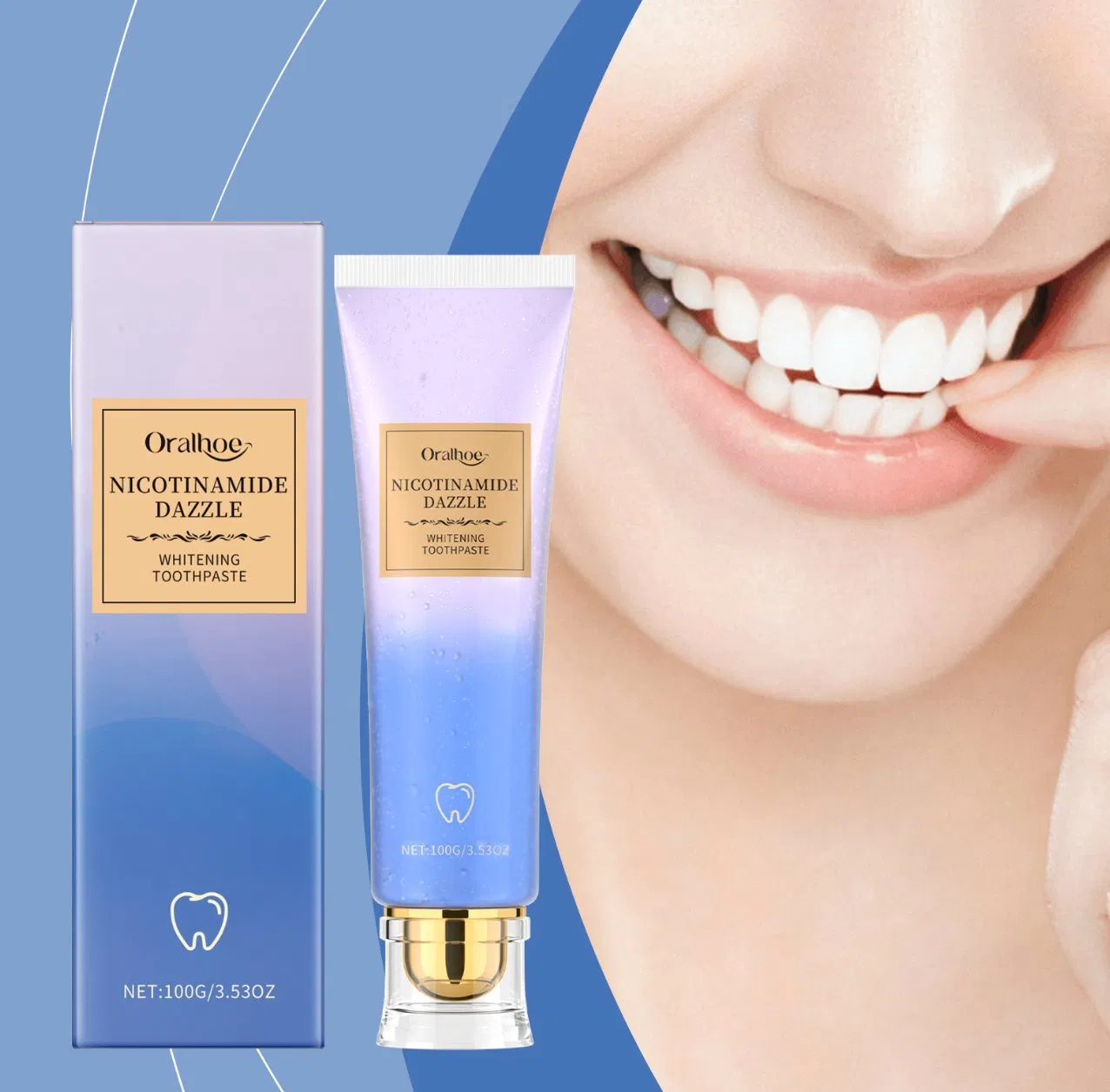 Online Wholesale Retail Niacinamide Toothpaste Fast Whitening Brightening Fresh Breath Removes Plaque Whitening Effect Removing Stains