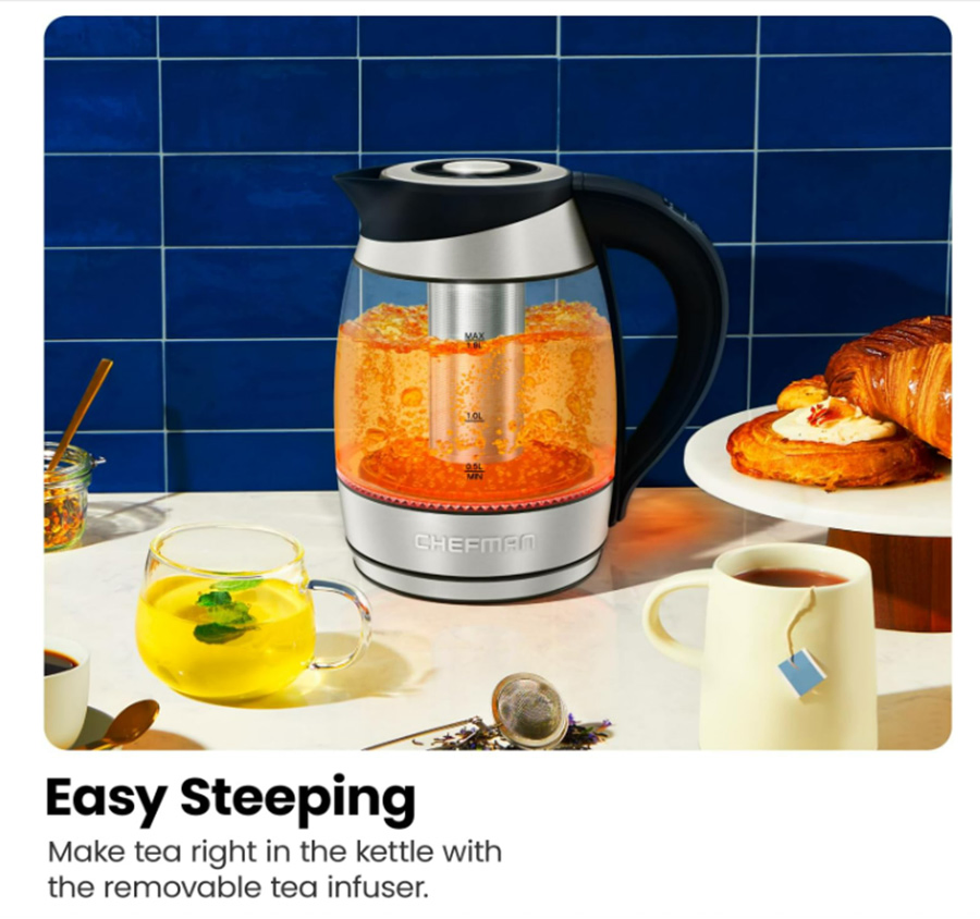 Glass Tea Kettle Hot Water Boiler Electric Kettle with Temperature Control
