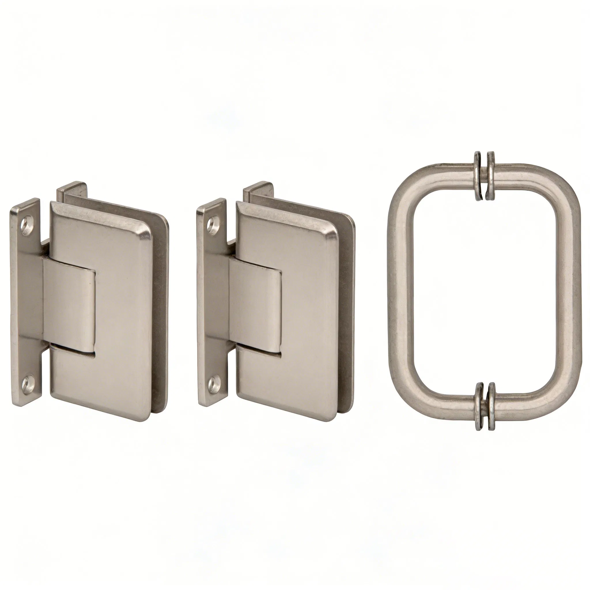 Modern Brushed Nickel Shower Door Hardware Set for Hotel Bathrooms