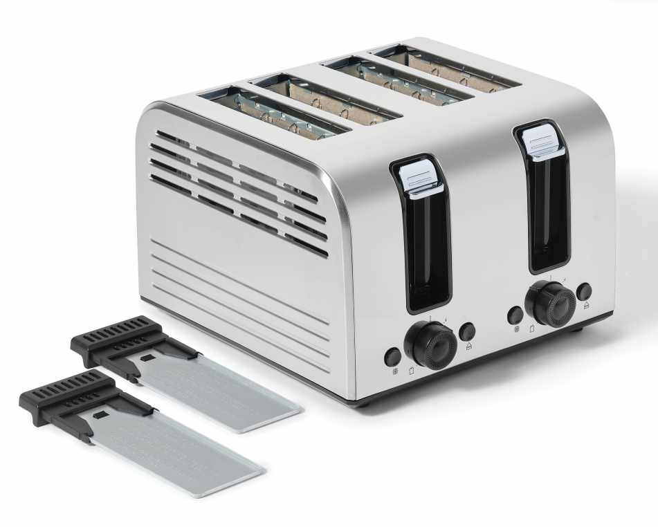 Sleek 4 Slice S/S Toaster with Adjustable Browning Control for Perfect Toast