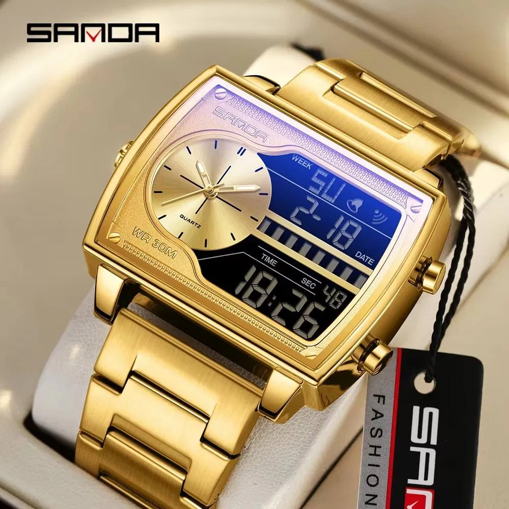 Square Waterproof Luminous Electronic Watch Cool Multifunctional Men's Commuter Cross-Border Watch