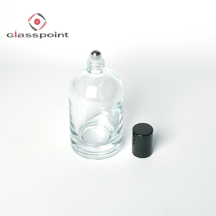 Empty Essential Oil Roller Bottle Leaf-Pattern Glass Roll on Perfume Bottle