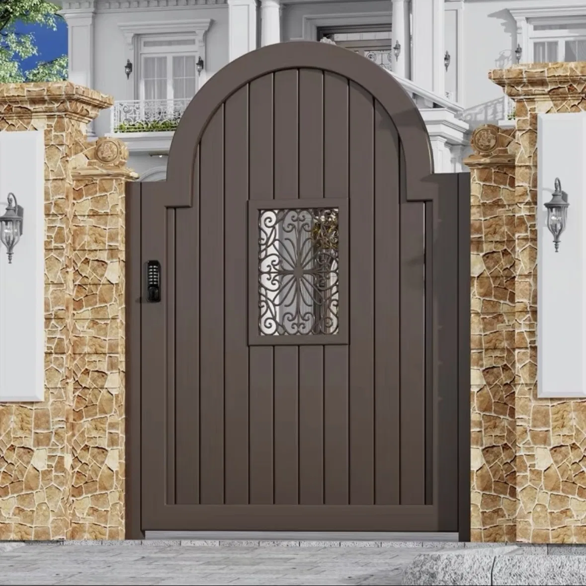 Rust-Free European Style Swing Gate for Private Garden or Driveway