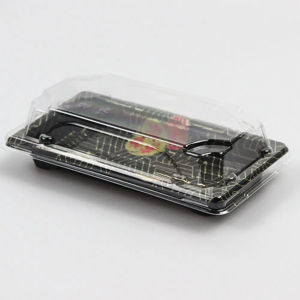 Disposable Plastic Container Custom Logo Food Sushi Packaging Box PS/Pet Sushi Box with Lid
