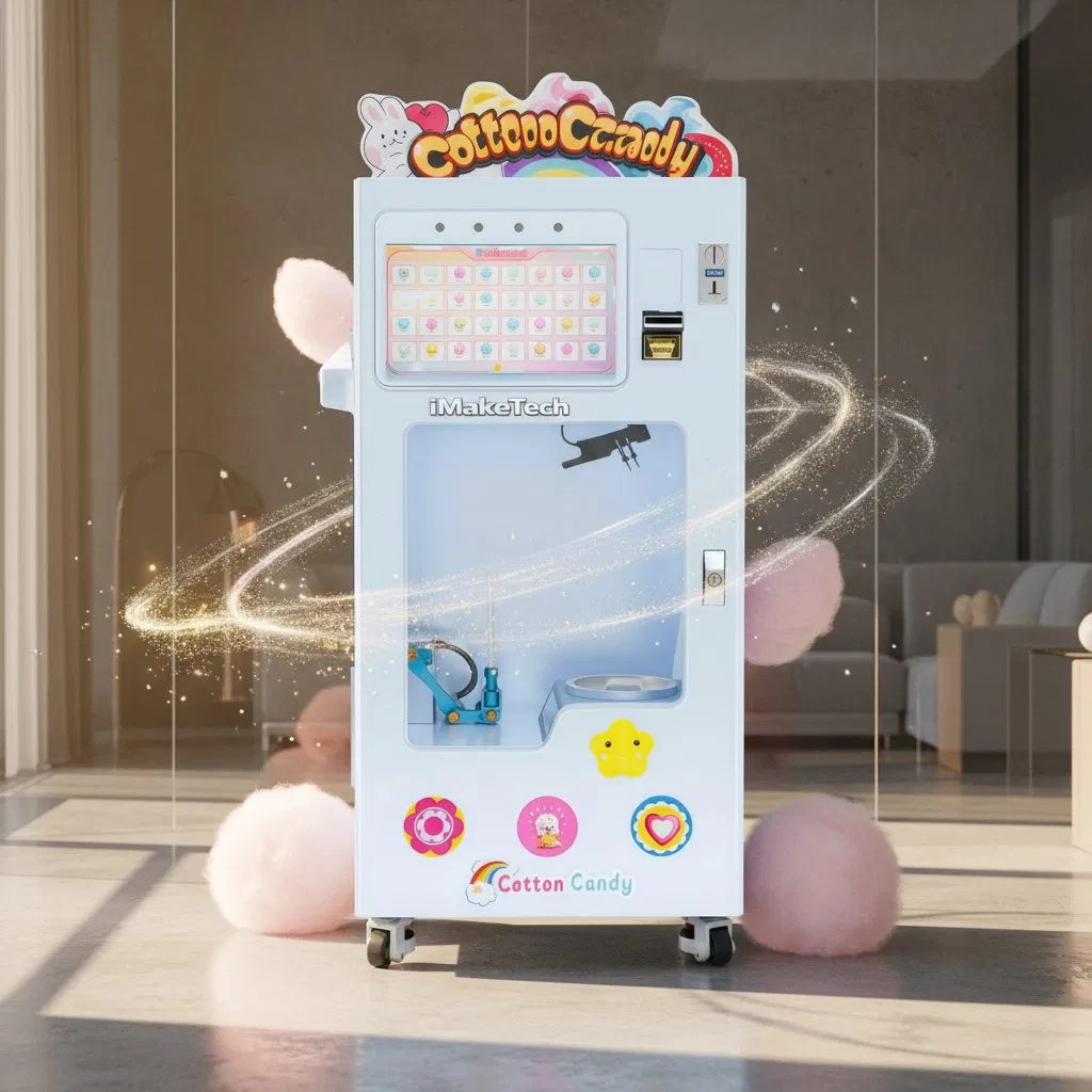 Automatic Cotton Candy Machine for Small Business with Multi-Language Support