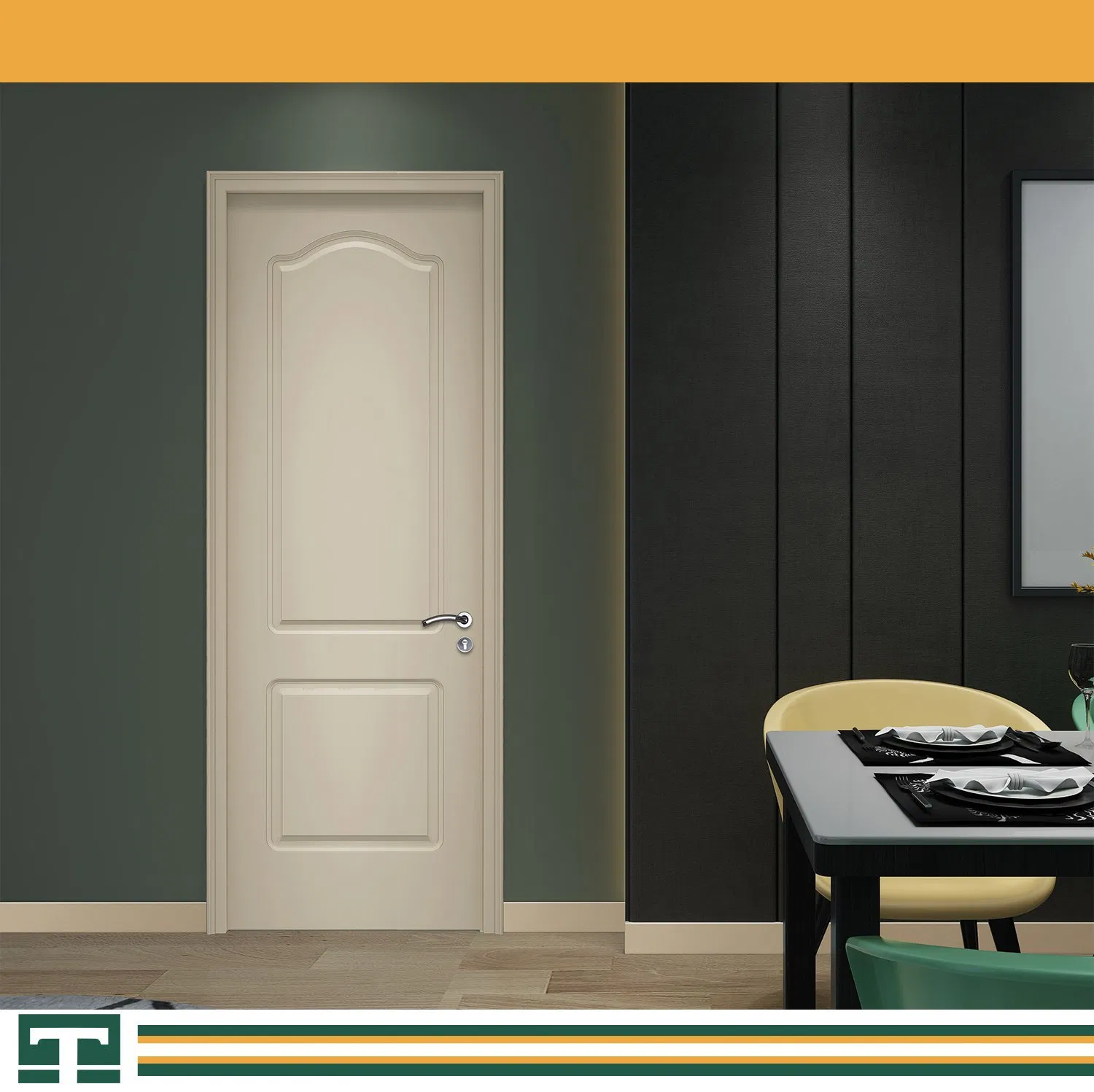 Wholesale Solid Wood Interior Wooden Soundproof Fire Rated WPC Room Composite Entrance House Door Exterior Main Door Teak Design Entrance Door