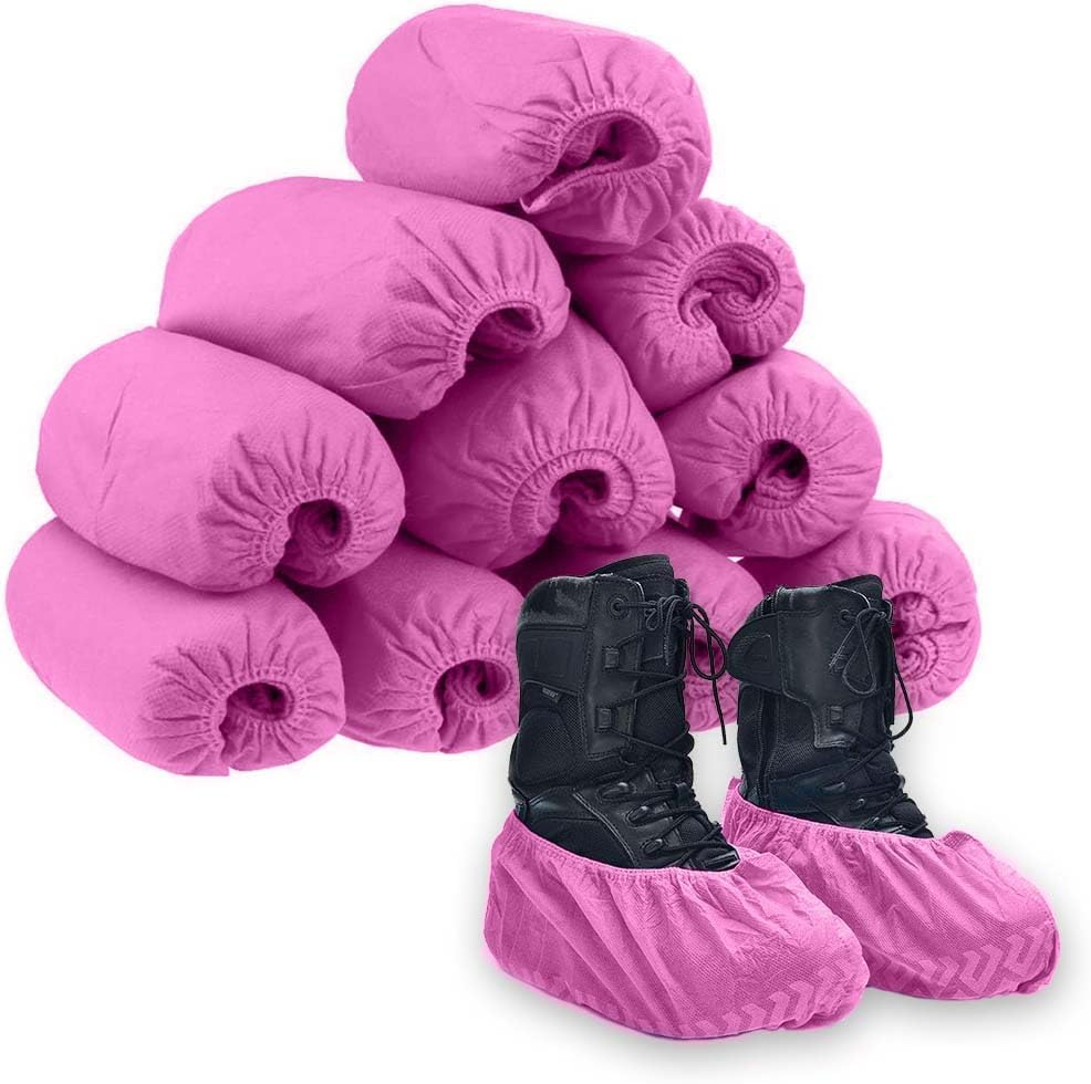 Pink Non-Slip Durable Thicked Non-Woven Overshoes Protector Disposable Shoe Cover