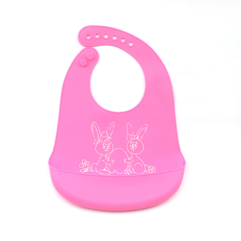 Waterproof Reusable Colorful Custom Logo Soft Silicone Baby Bib