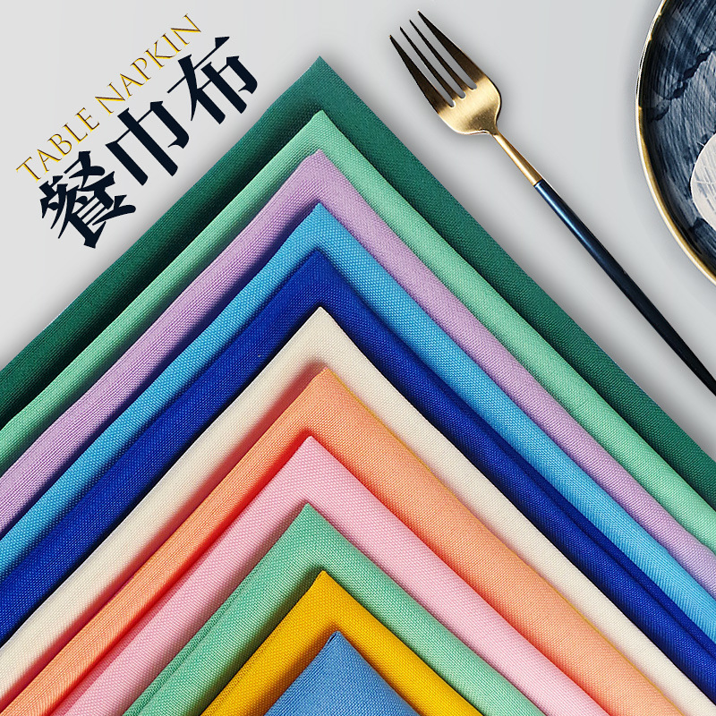 Red Solid Color Cloth Napkin - Hotel, Restaurant, and Cafe Use - Folded Flower Napkin & Glass Cloth