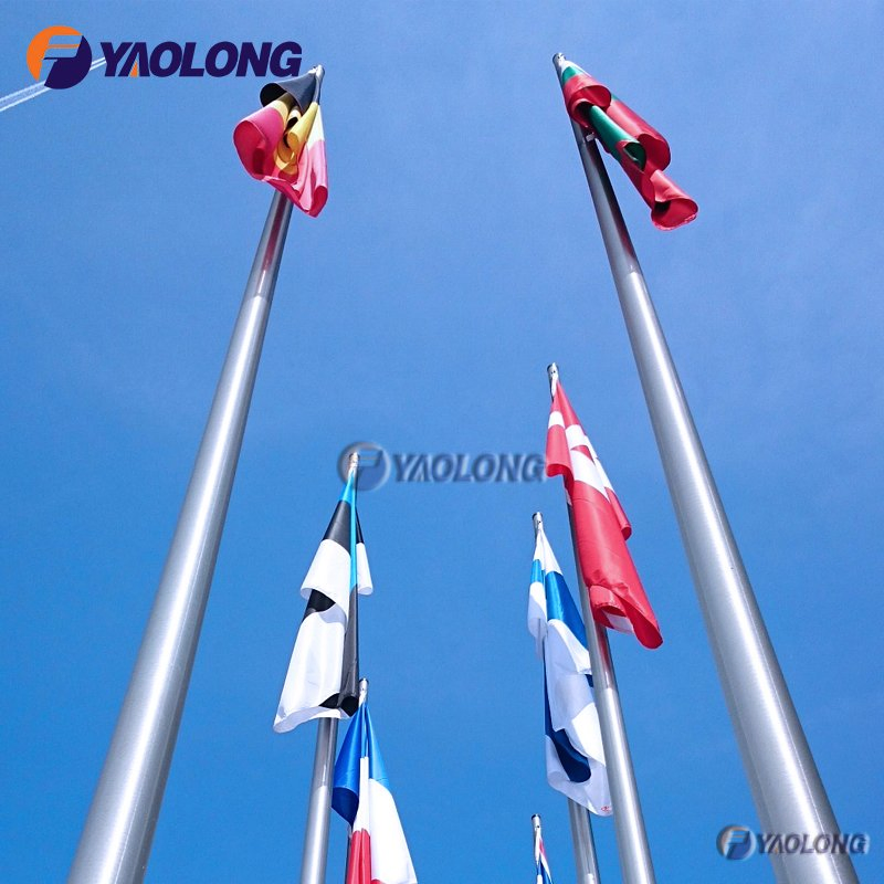 Manual Drive Internal Halyard Aluminum in Ground Flag Pole for Square