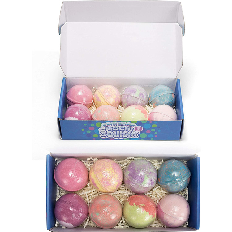Custom Natural Essential Oil 8 Pack Bubble Bath Bombs Set for Kids