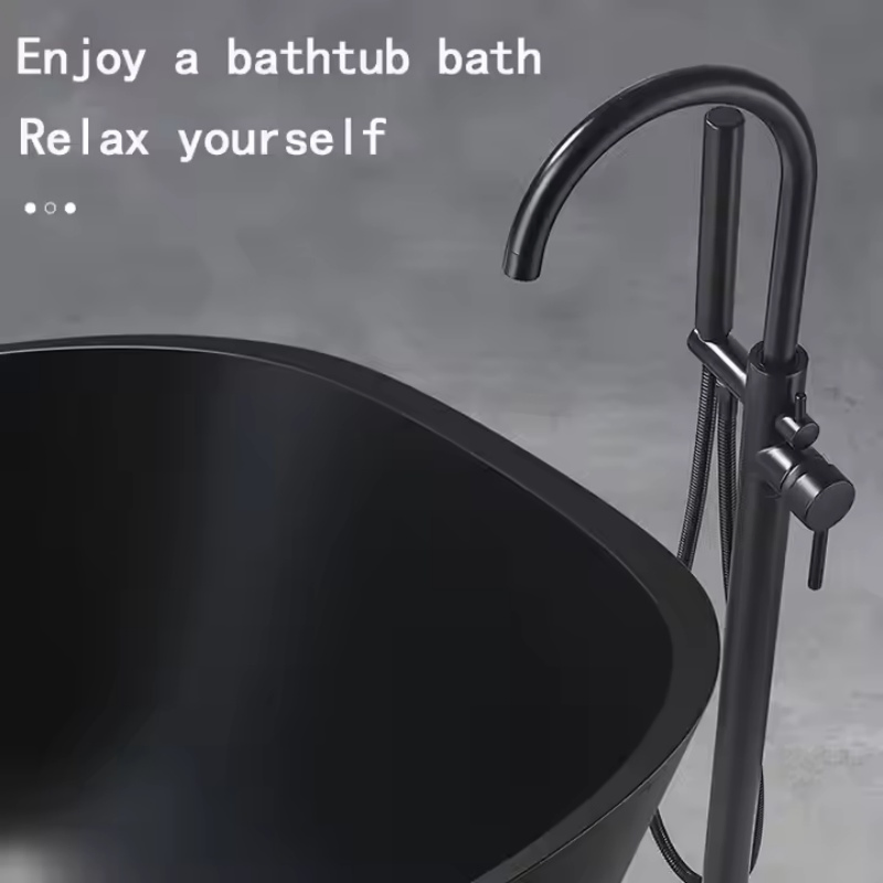 Floor Mounted Free Standing Shower System Bath Tub Bathtub Mixer Tap Faucet Shower Set