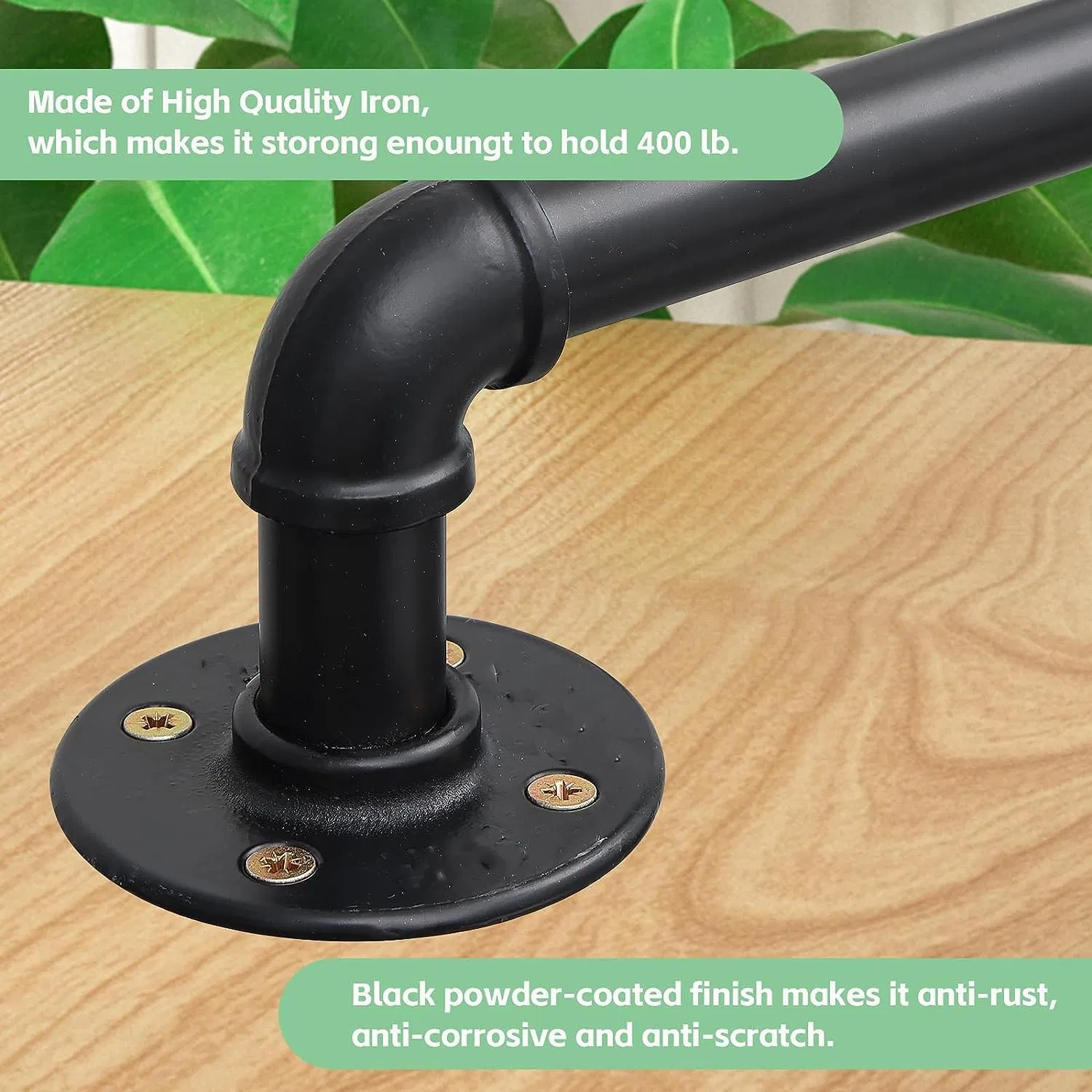 Stair Handrail Indoor 3 FT Wall Mounted Stair Railing for Outdoor