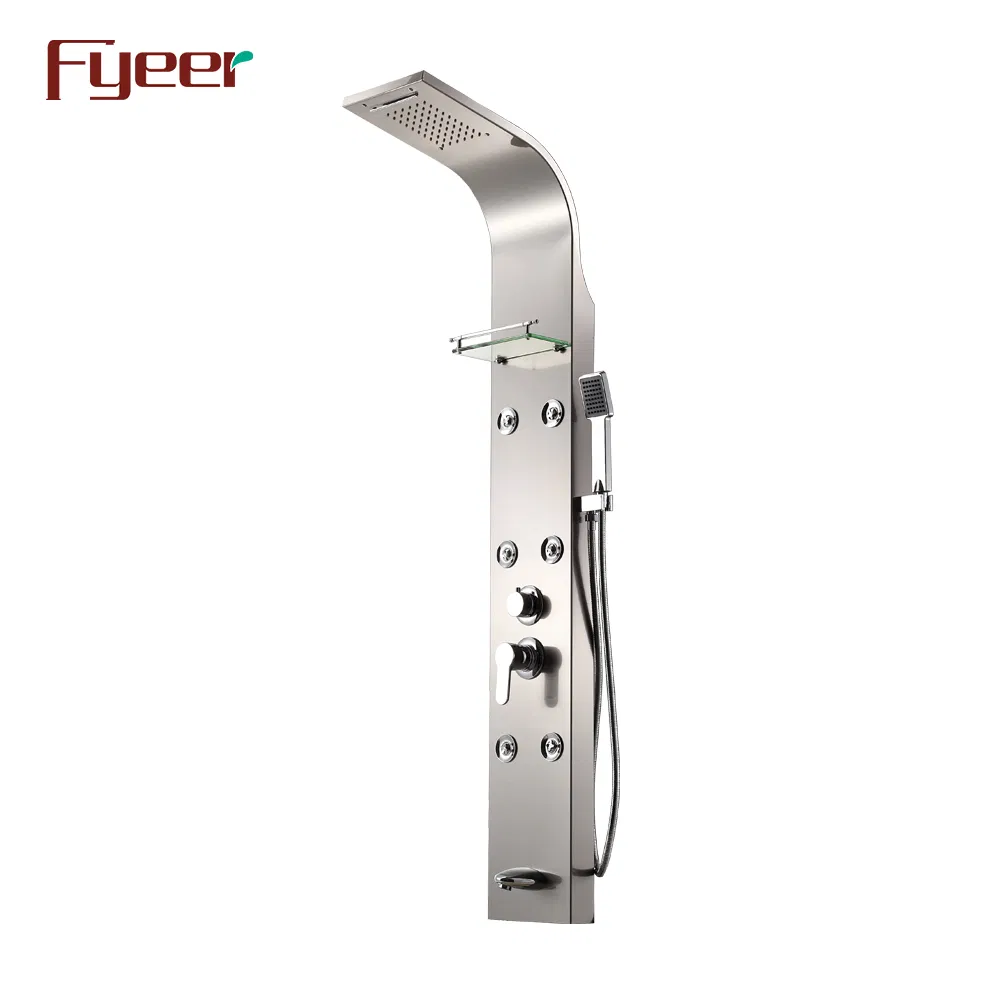 Fyeer Modern Wall Hanging Rainfall Stainless Steel Shower Panel
