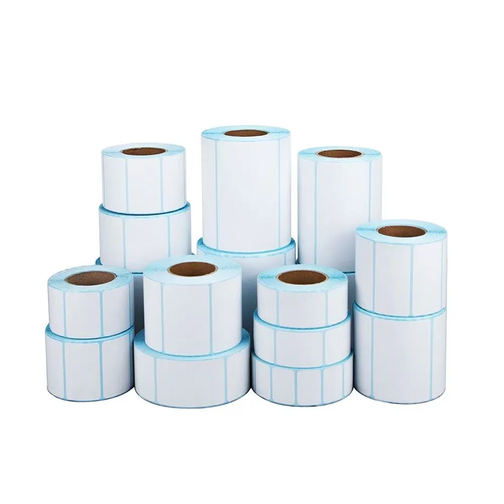 High Quality White Three-Proof Self-Adhesive Label Sticker Paper Roll for Supermarket Labels (customizable in size)