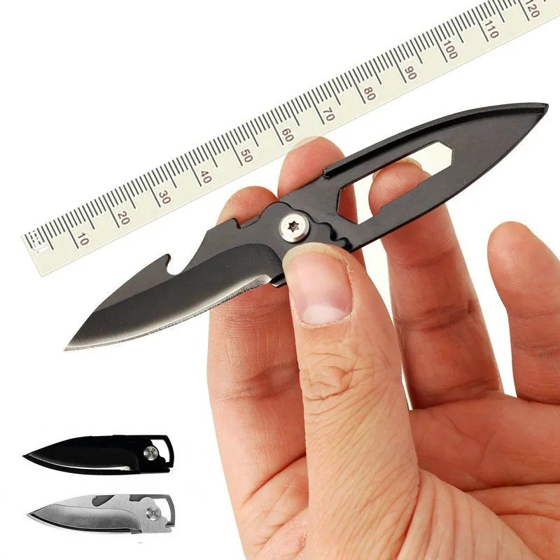 Mini Portable Folding Knife Camping Fruit Key Knives Multi-Functional EDC Tool Backpack Keys Pendant Security Defense