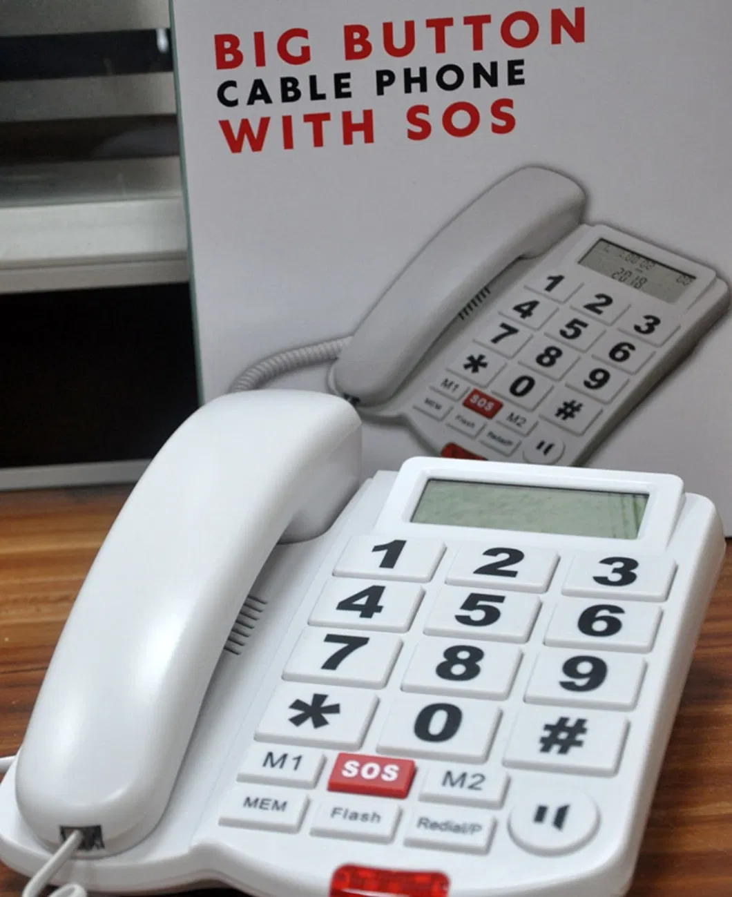 Senior-Friendly Dial Phone with Large Buttons and Caller ID