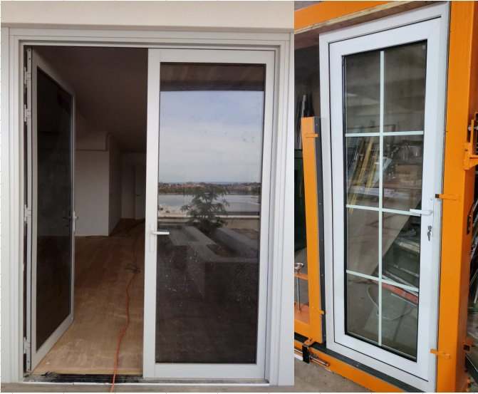 White Grids Design UPVC/PVC Sliding Glass Door Plastic Frame Glass Door with Hurricane Proof Glass
