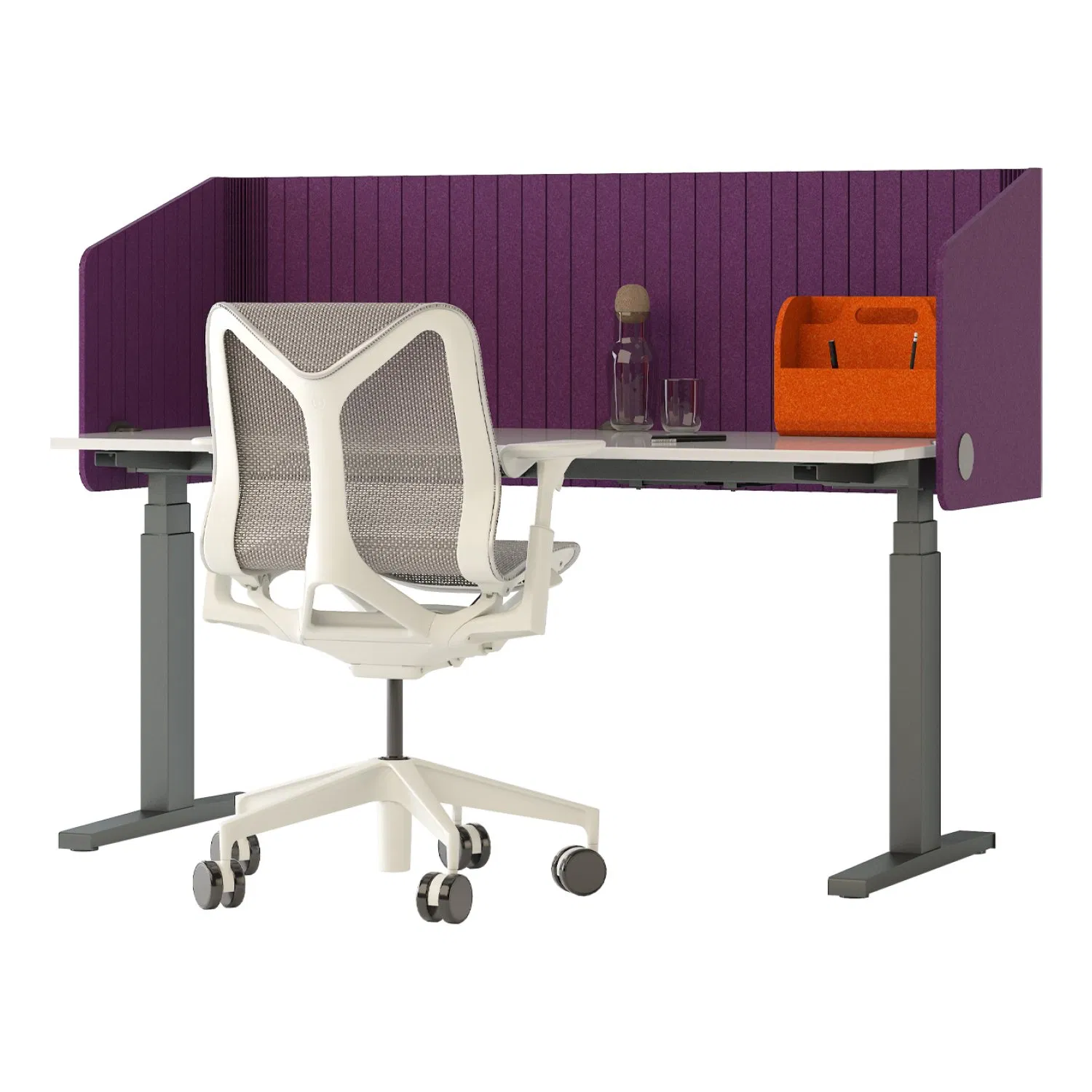 Kingkus Acoustic Pet Felt Desk Partition Panel 100% Polyester Soundproof Office Workstation Divider Panel