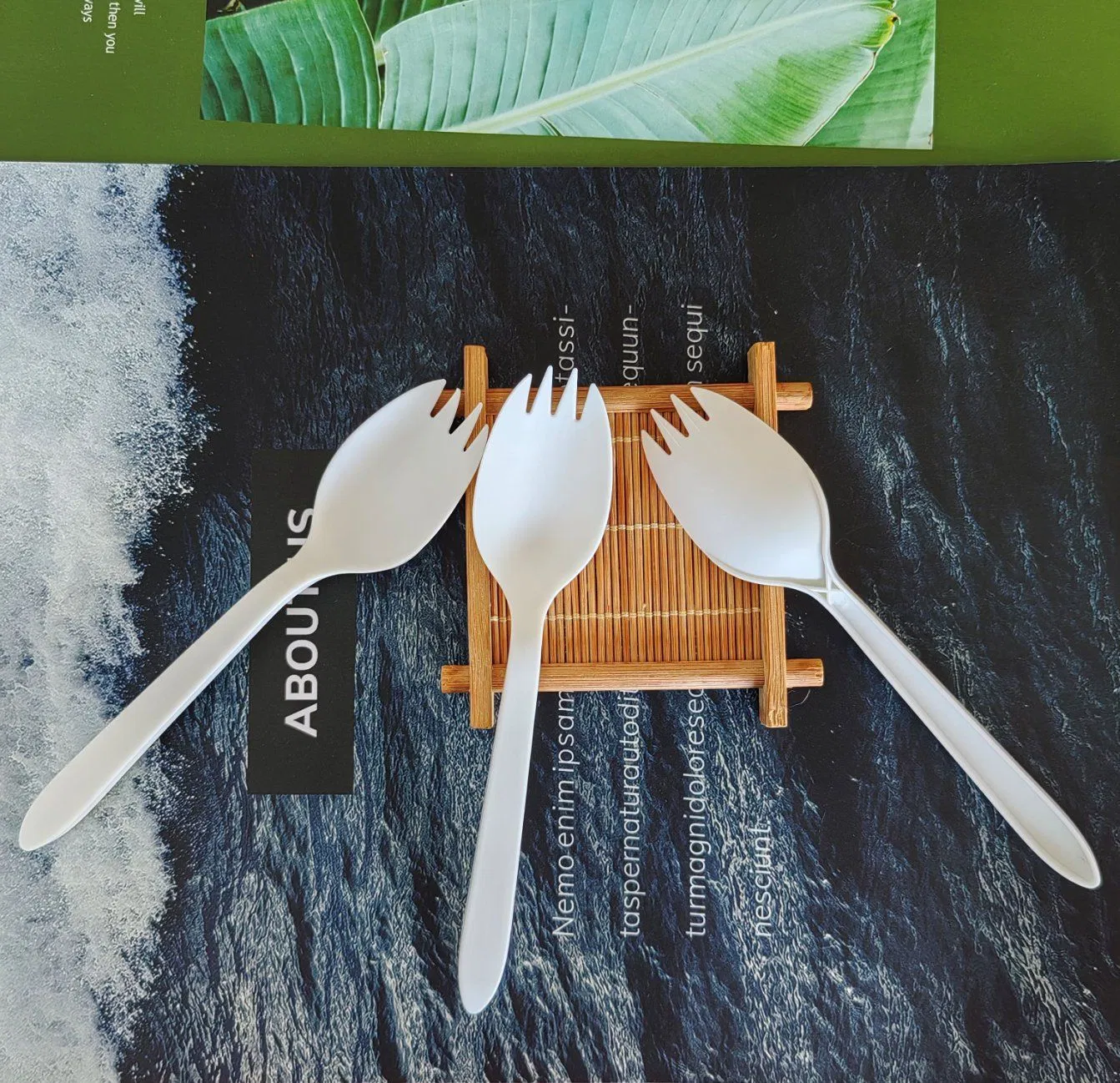 Eco Friendly 100% Biodegradable Tableware Compostable Cpla Cutlery Kit Fork Spoon Spork