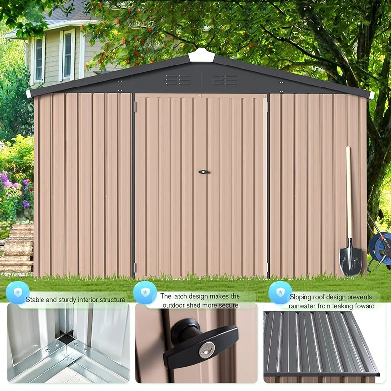 Aluminium Shed for Outdoor Storage, Aluminum Shed with Window for Garden, Backyard, Tool Storage Use