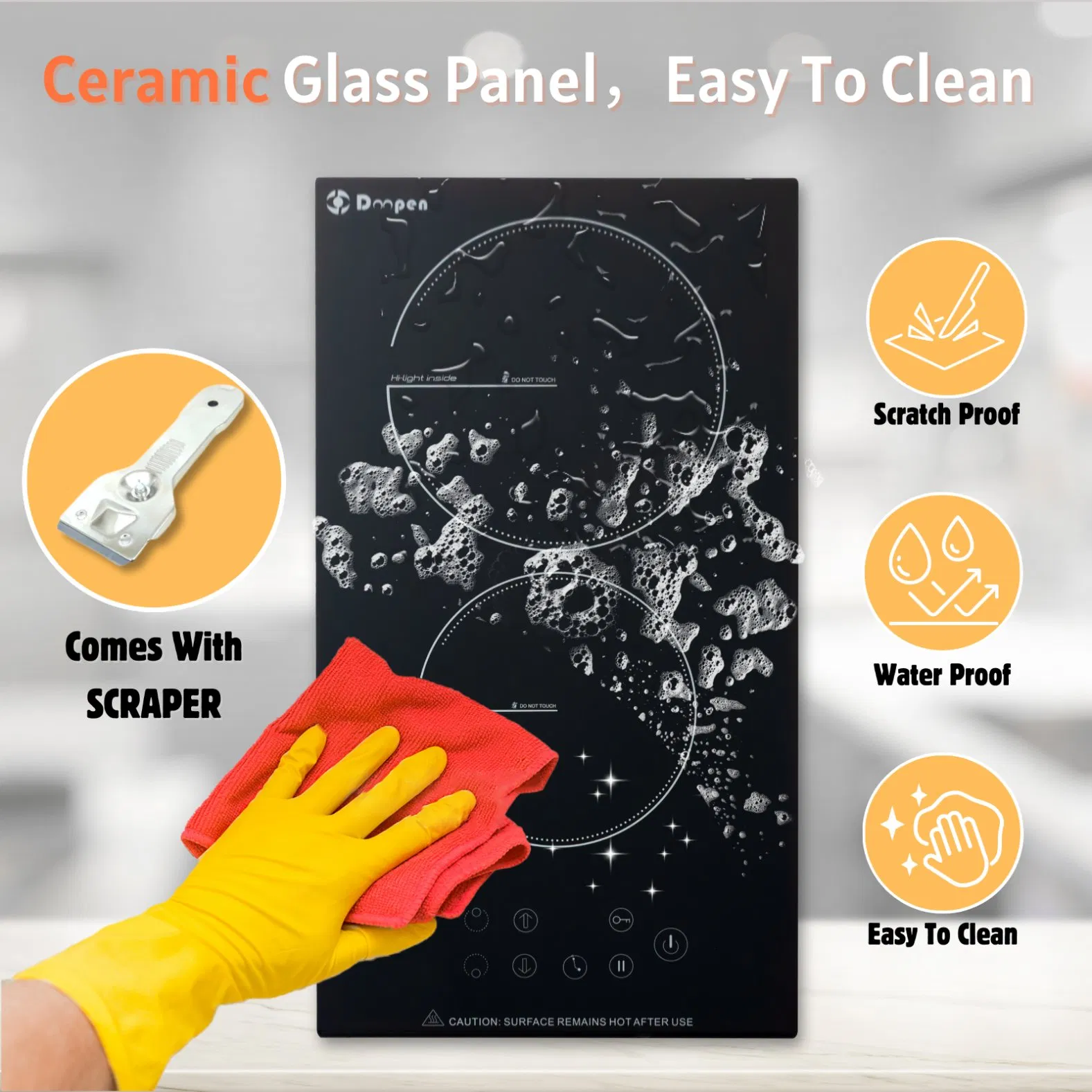 New Trend Electric Cooktop Built-in 3000W Infrared Cooker 2 Burner Ceramic Cooker