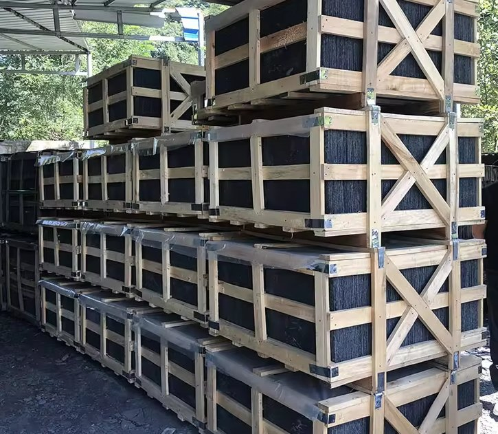 Handmade Split Corrugated Black Stone Roof Tiles Slate Factory Customized Size