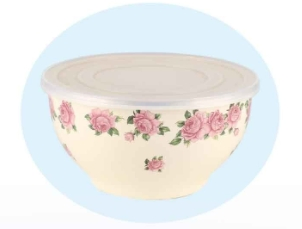 Three-Piece Set of Enamel Foot Bowls